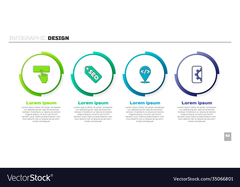 Set keyboard seo optimization front end vector image Set keyboard seo optimization front end