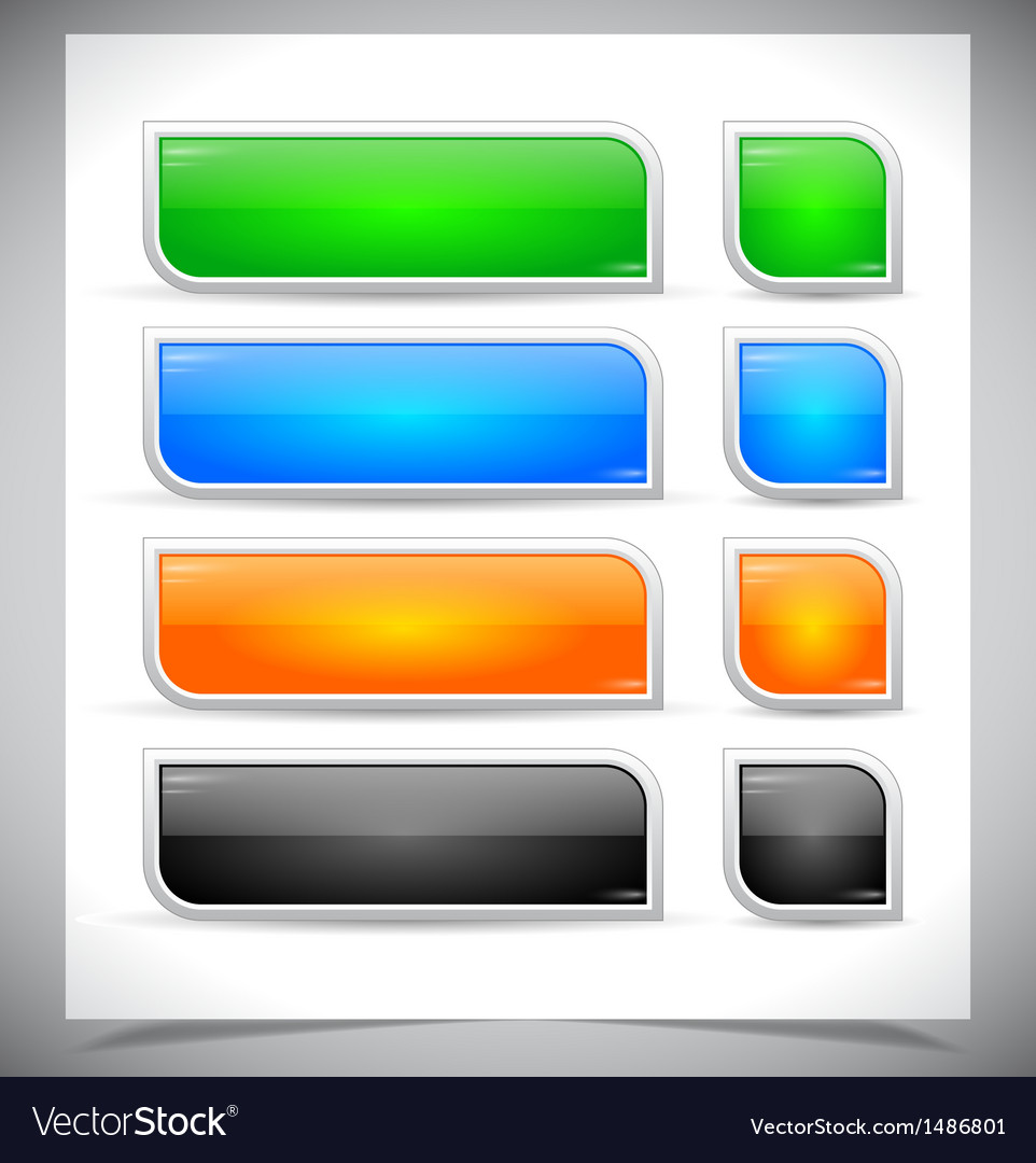 Set of color plastic buttons for web