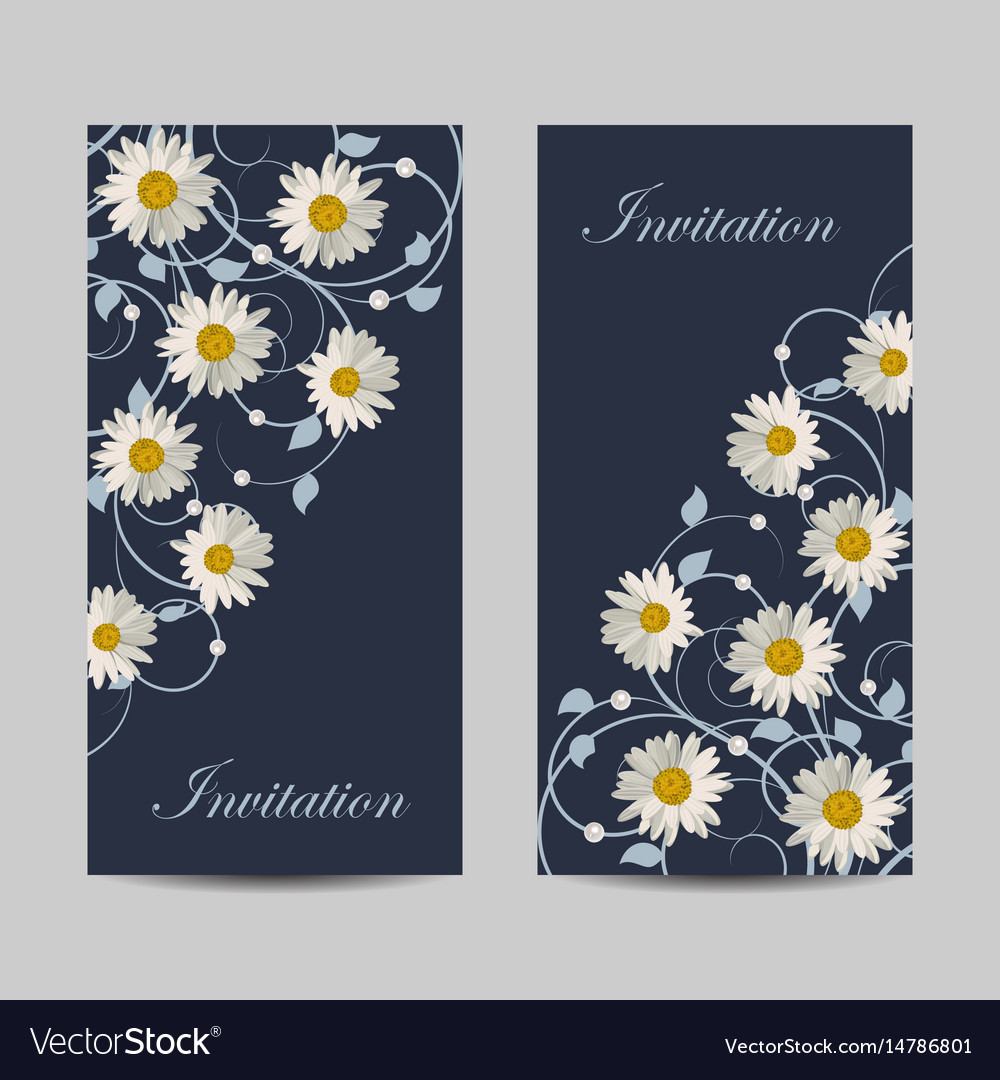 Set of vertical banners with flowers