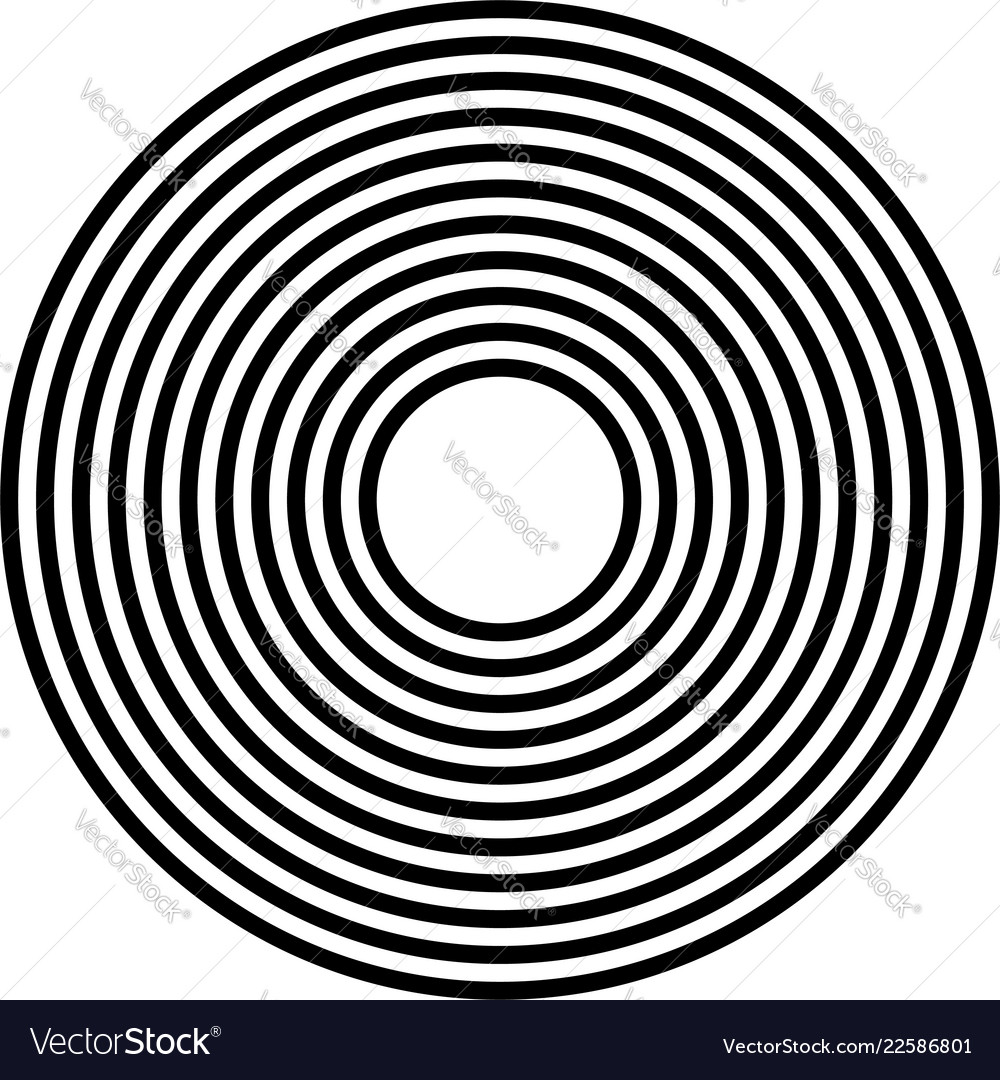 Simple concentric radiating circle graphics vector image Simple concentric radiating circle graphics
