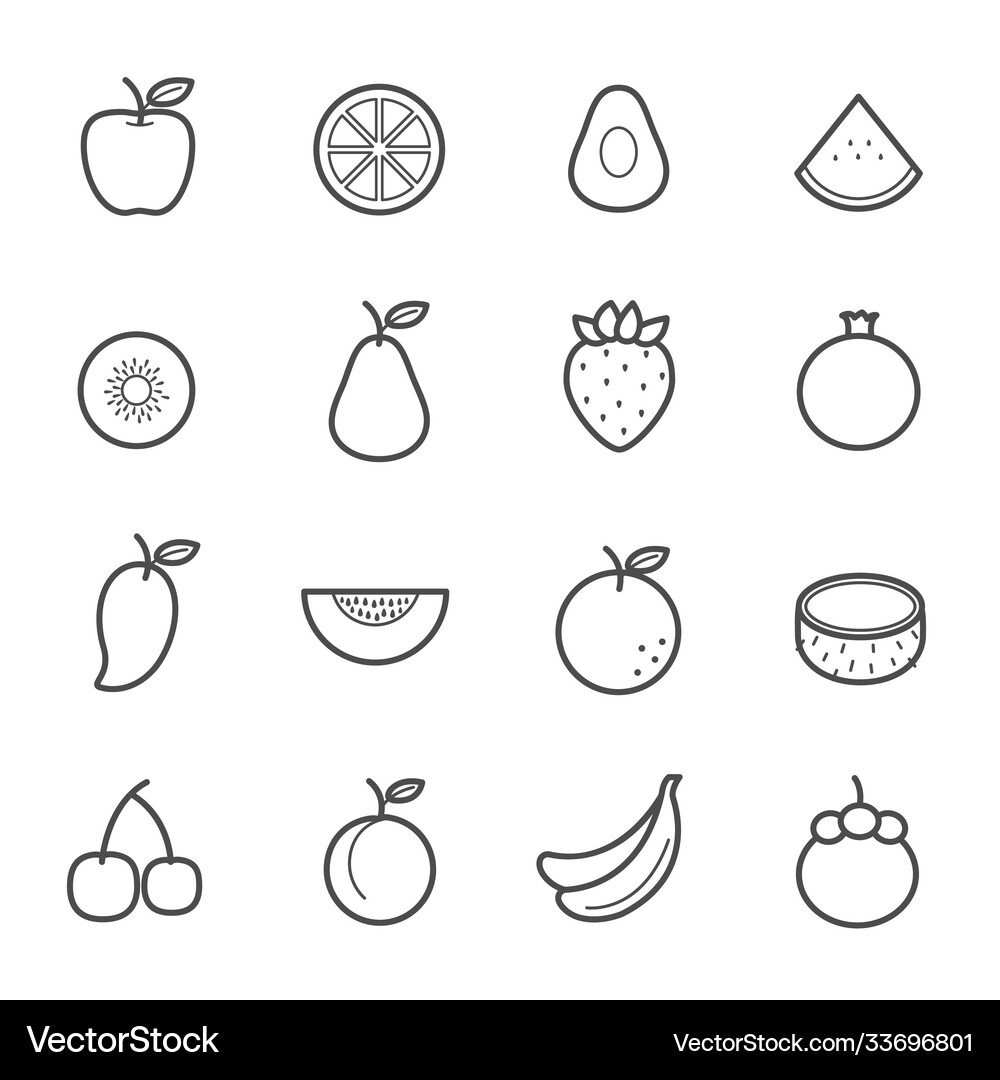Simple icon set fruit icon Royalty Free Vector Image