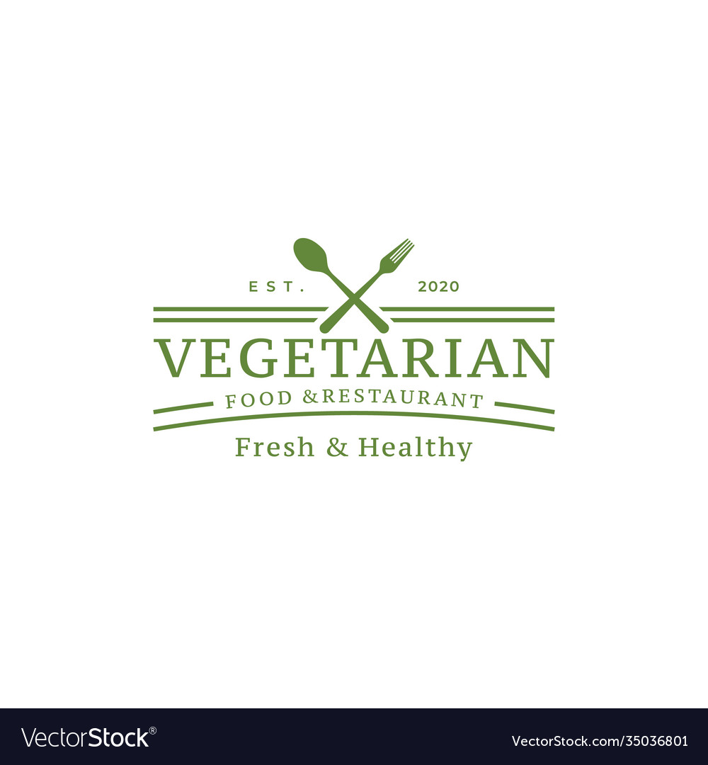 Spoon fork knife for vegan restaurant bar bistro Vector Image