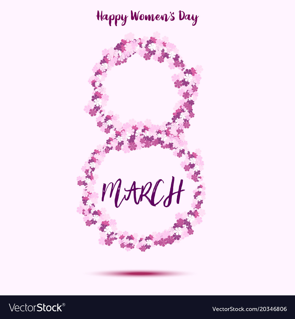 8 march happy womens day greeting card