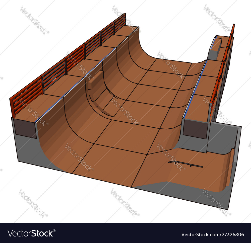 Big Skatepark auf weißem Hintergrund