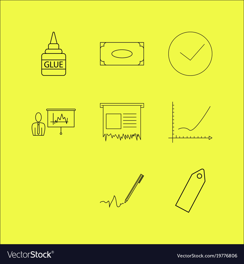 Business linear icon set simple outline icons
