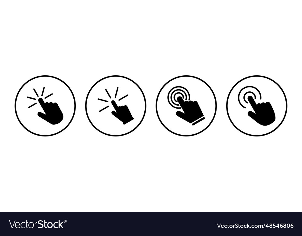 Klicken Sie auf Symbol Cursor Zeigerzeichen vector image Klicken Sie auf Symbol Cursor Zeigerzeichen