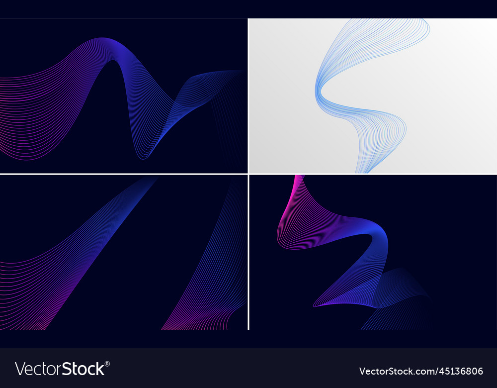 Collection of geometric minimal lines pattern set vector image Collection of geometric minimal lines pattern set