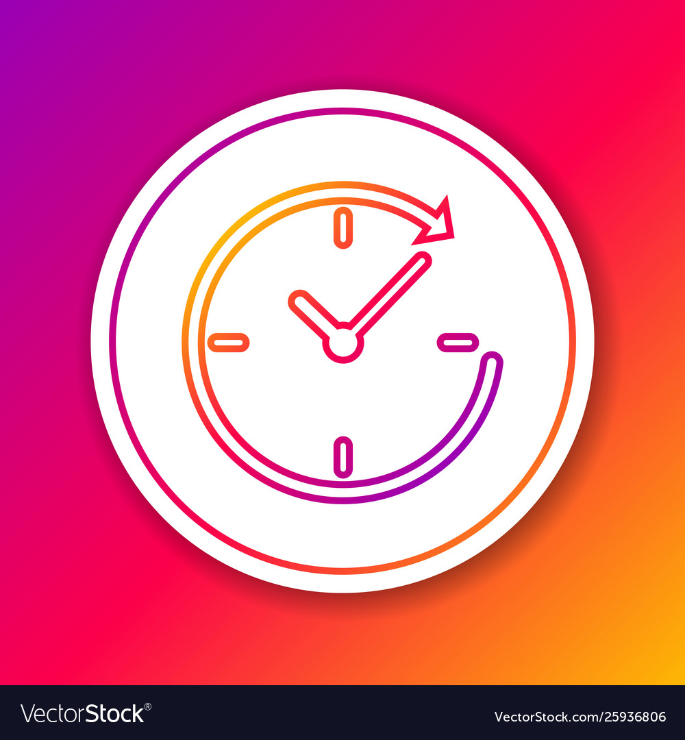 Color clock with arrow line icon isolated on Vector Image Color clock with arrow line icon isolated on