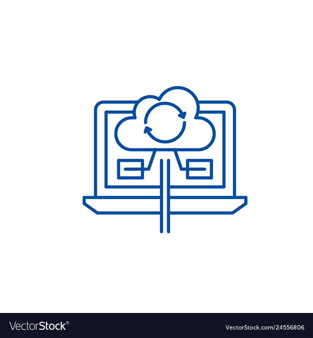 Content synchronization line icon concept vector image Content synchronization line icon concept