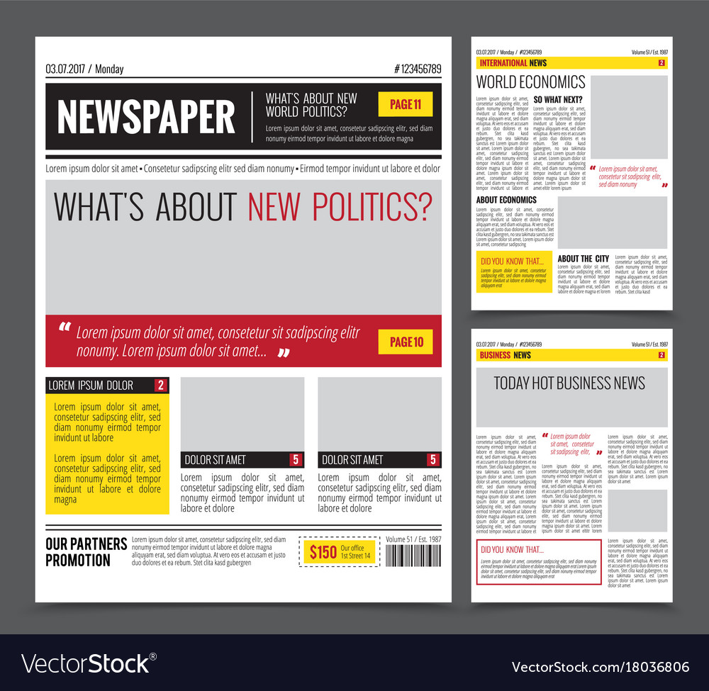 daily newspaper design template newspaper design template
