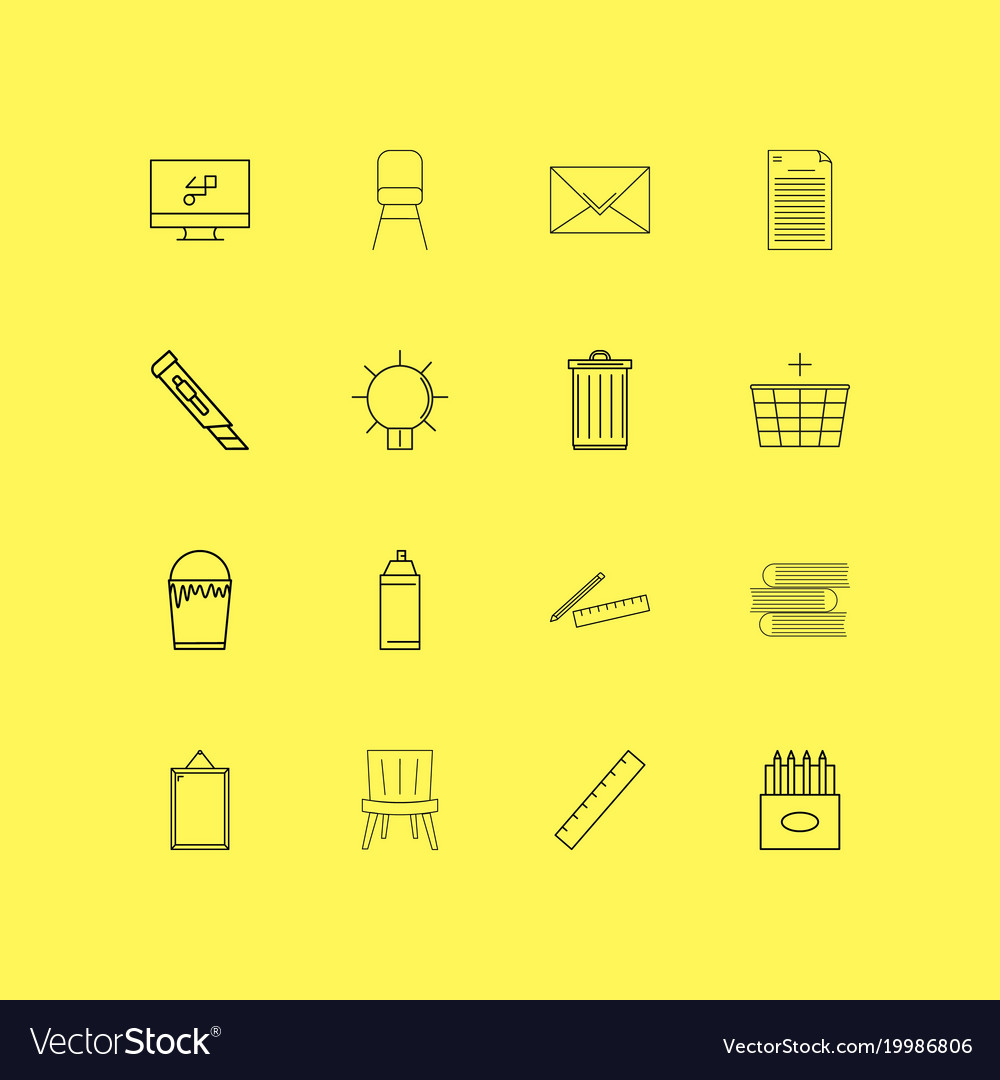 Design elements linear icon set simple outline