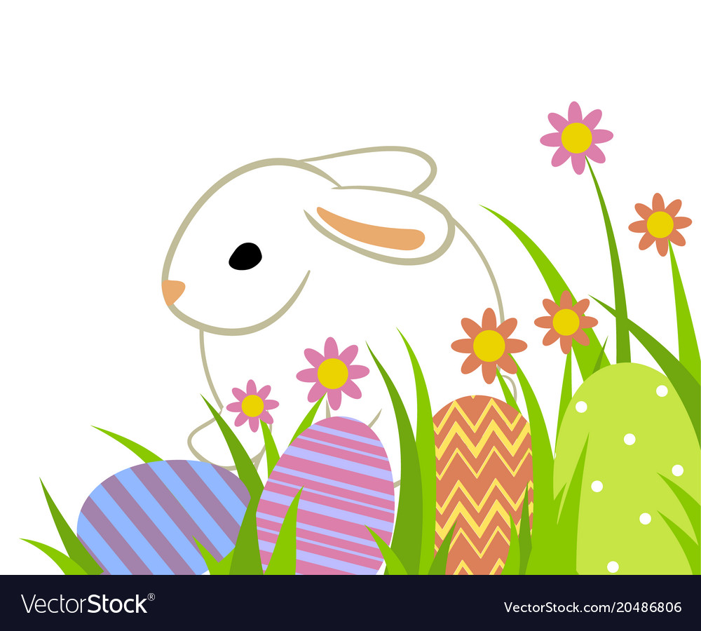 Easter eggs and bunny Royalty Free Vector Image