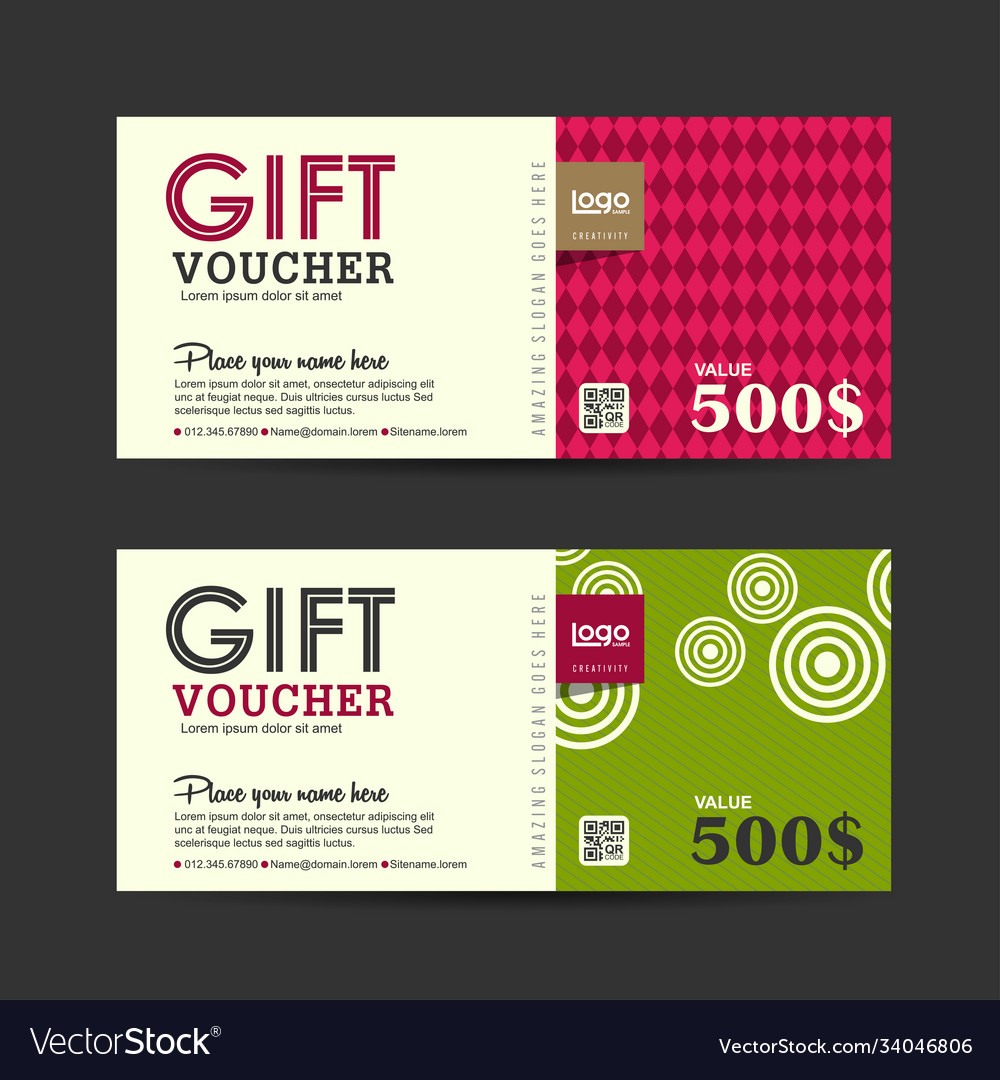 Gift voucher template with abstract shape Vector Image