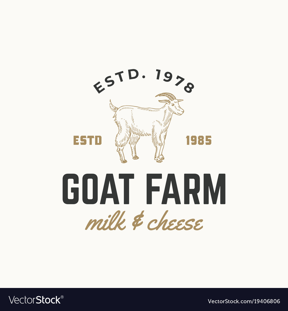 Goat Dairy Farm Abstract Sign Symbol Or Royalty Free Vector