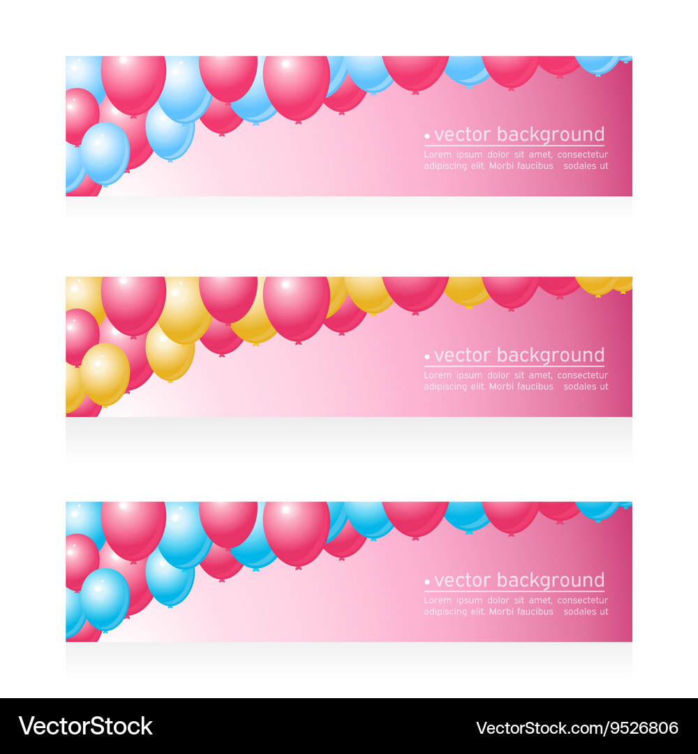 Holiday Birthday Banners With Balloons Royalty Free Vector
