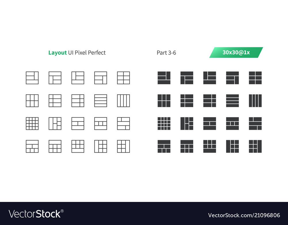 Layout ui pixel perfect well-crafted thin vector image Layout ui pixel perfect well-crafted thin
