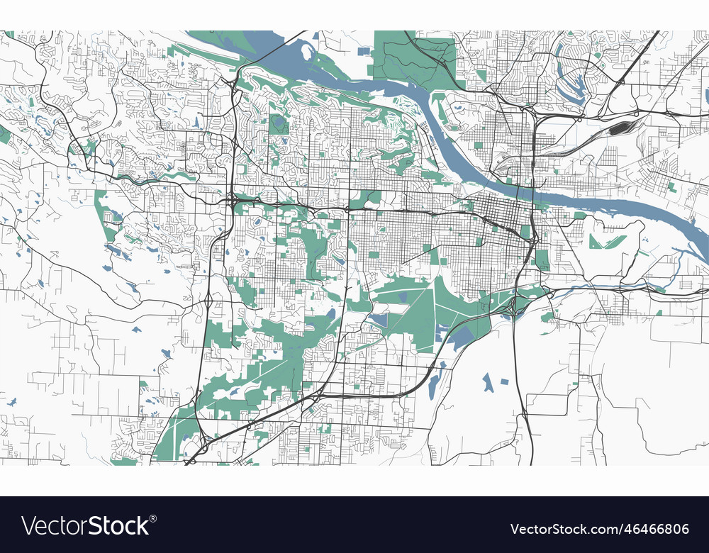 Little rock map capital city of the usa state Vector Image