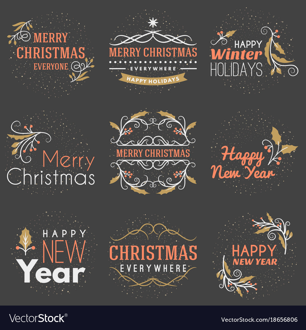 Merry Christmas & Happy New Year Badges