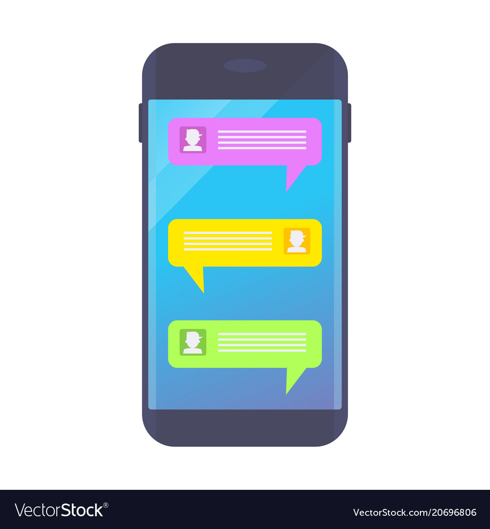 Message on dark smartphone vector image Message on dark smartphone
