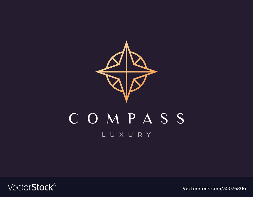 Modern Compass Logo - Luxury Style