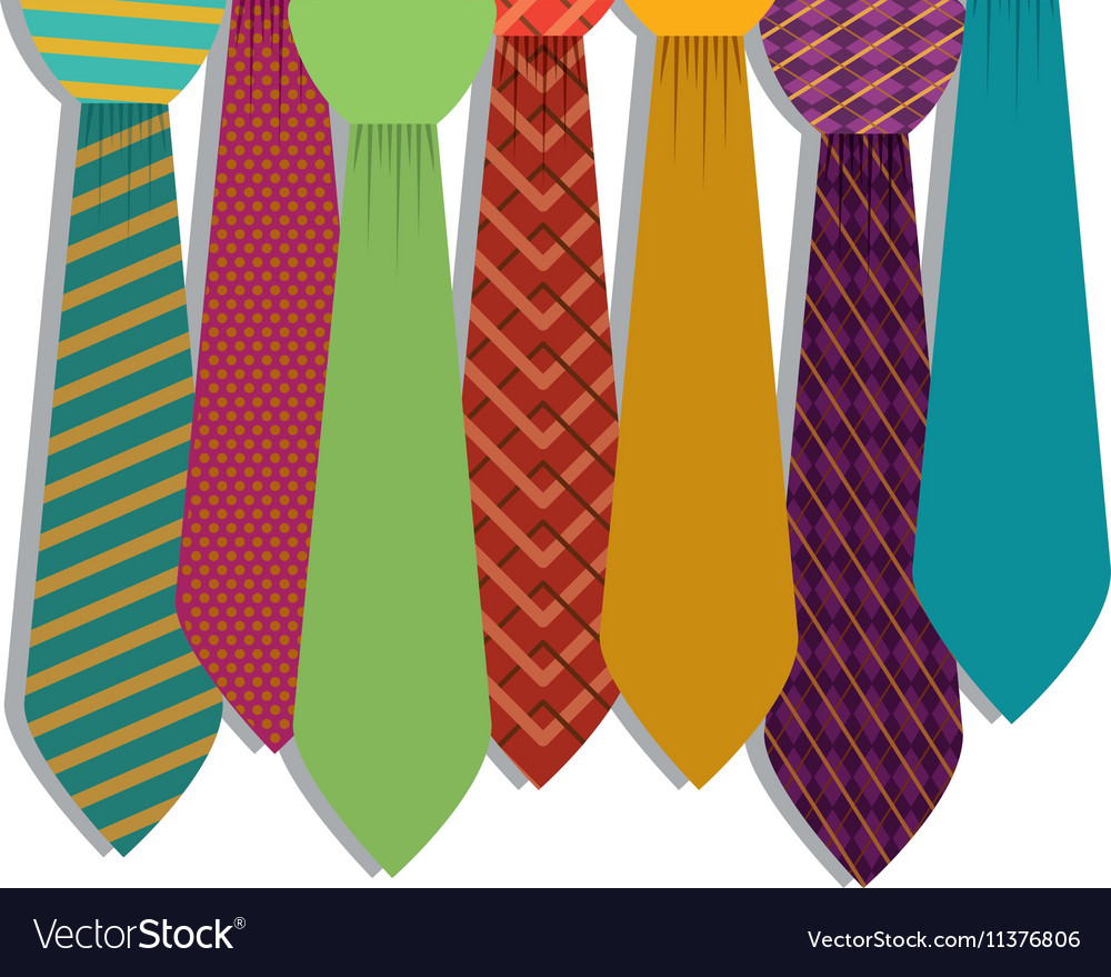 Multiple ties in various colors with figures