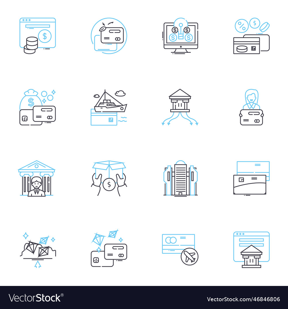 My management linear icons set efficiency vector image My management linear icons set efficiency