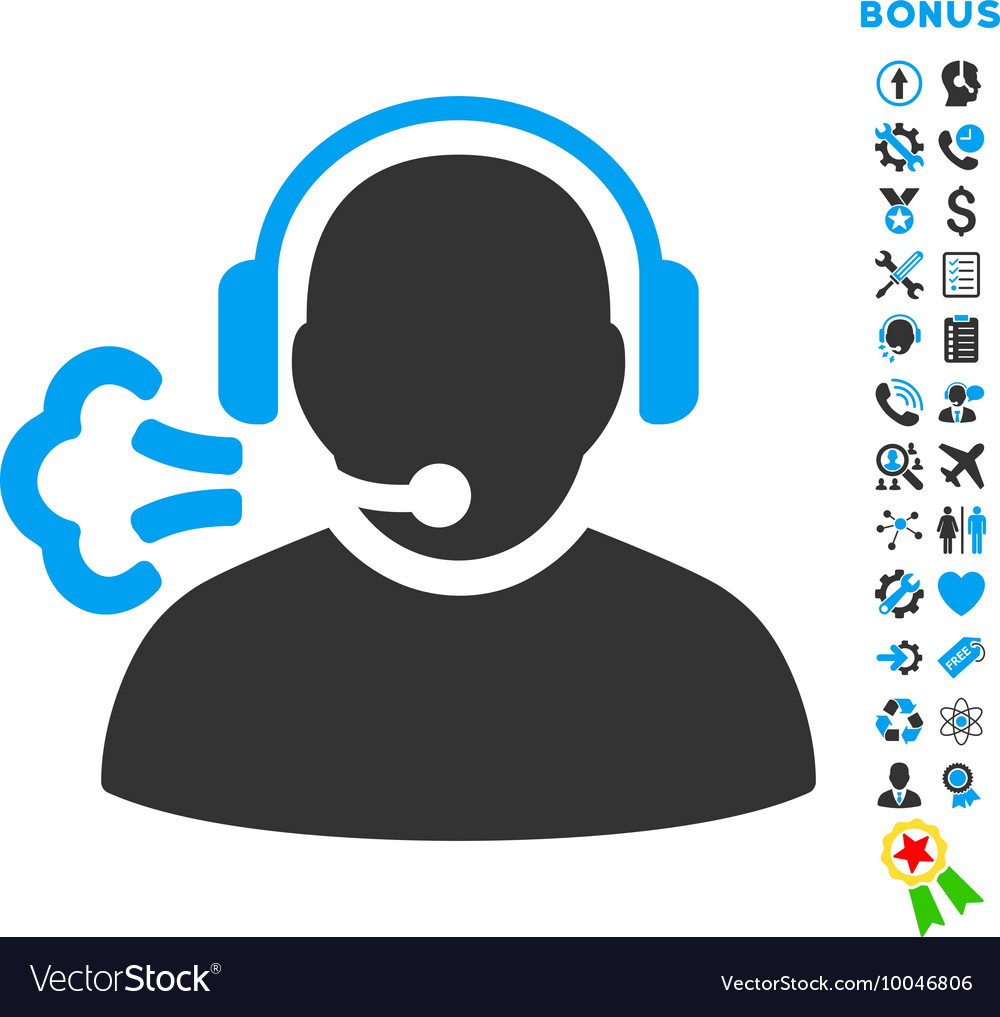 Operator message flat icon with bonus