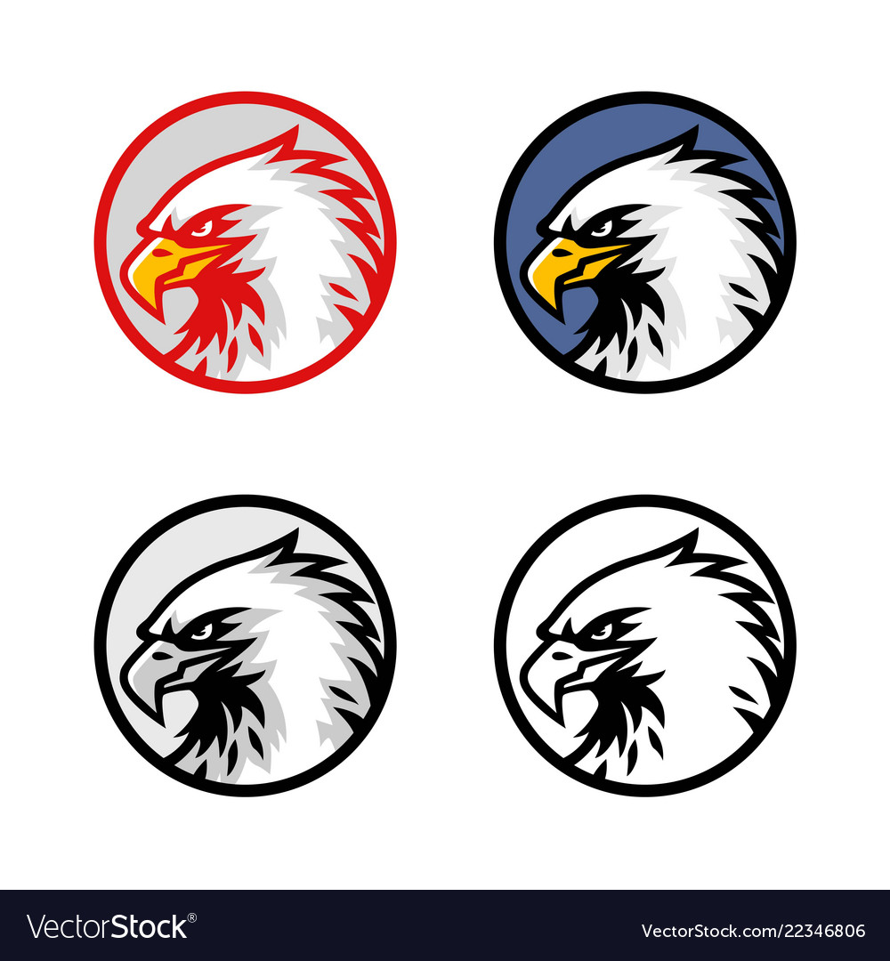 Set of eagle head logo design sign icon vector image Set of eagle head logo design sign icon