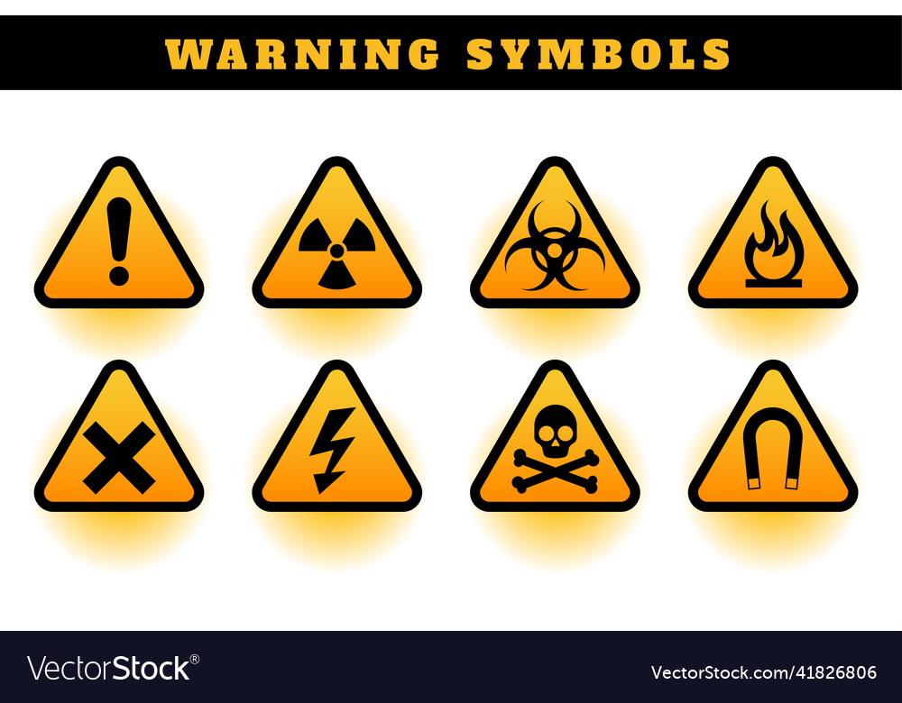 Set of warning symbols and icons
