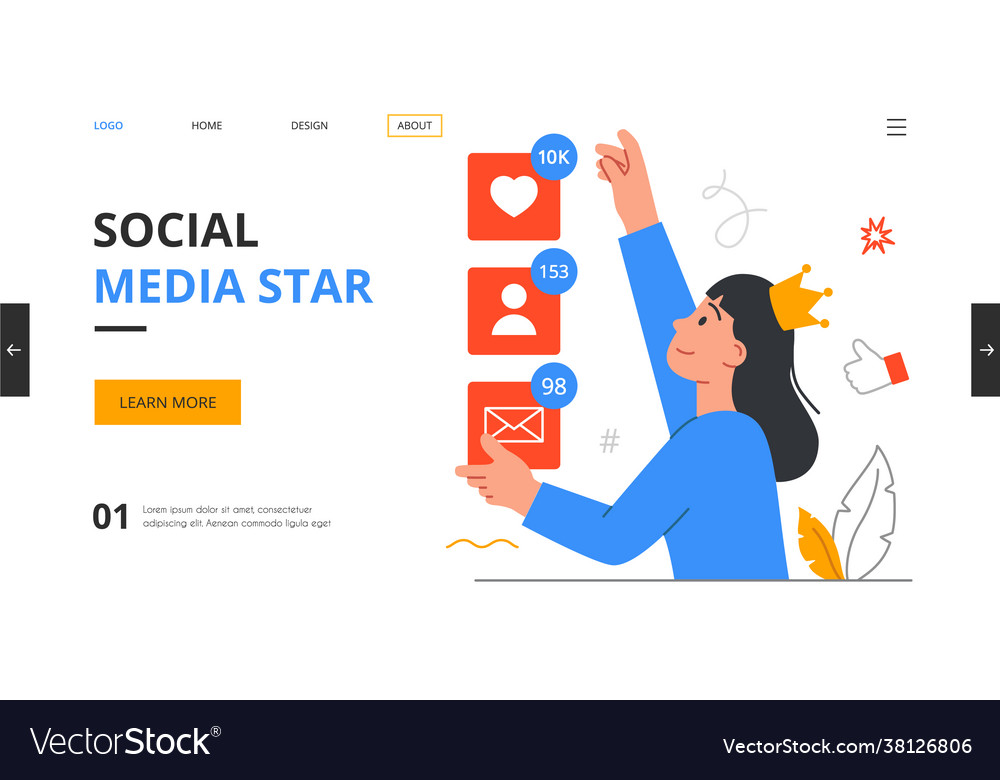 Social media star concept