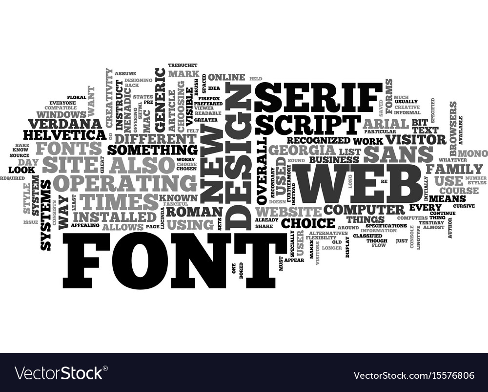  design what fonts to use text word cloud Vector Image