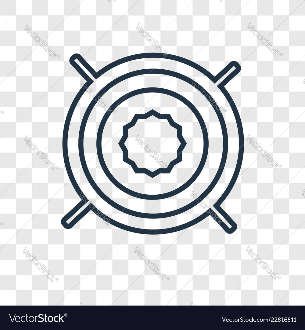 Aim concept linear icon isolated on transparent vector image Aim concept linear icon isolated on transparent