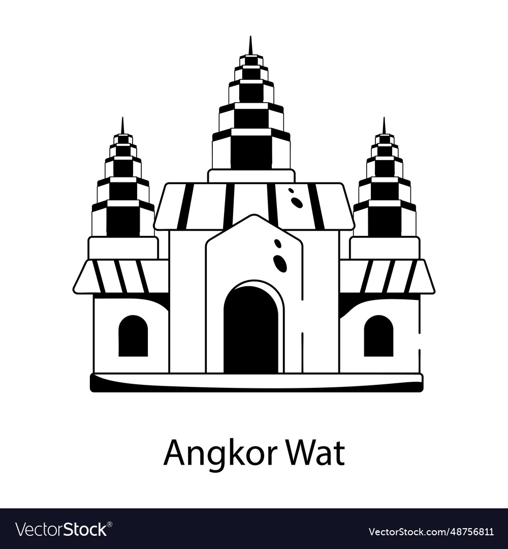 Angkor Wat Royalty Free Vector Image Vectorstock 9378