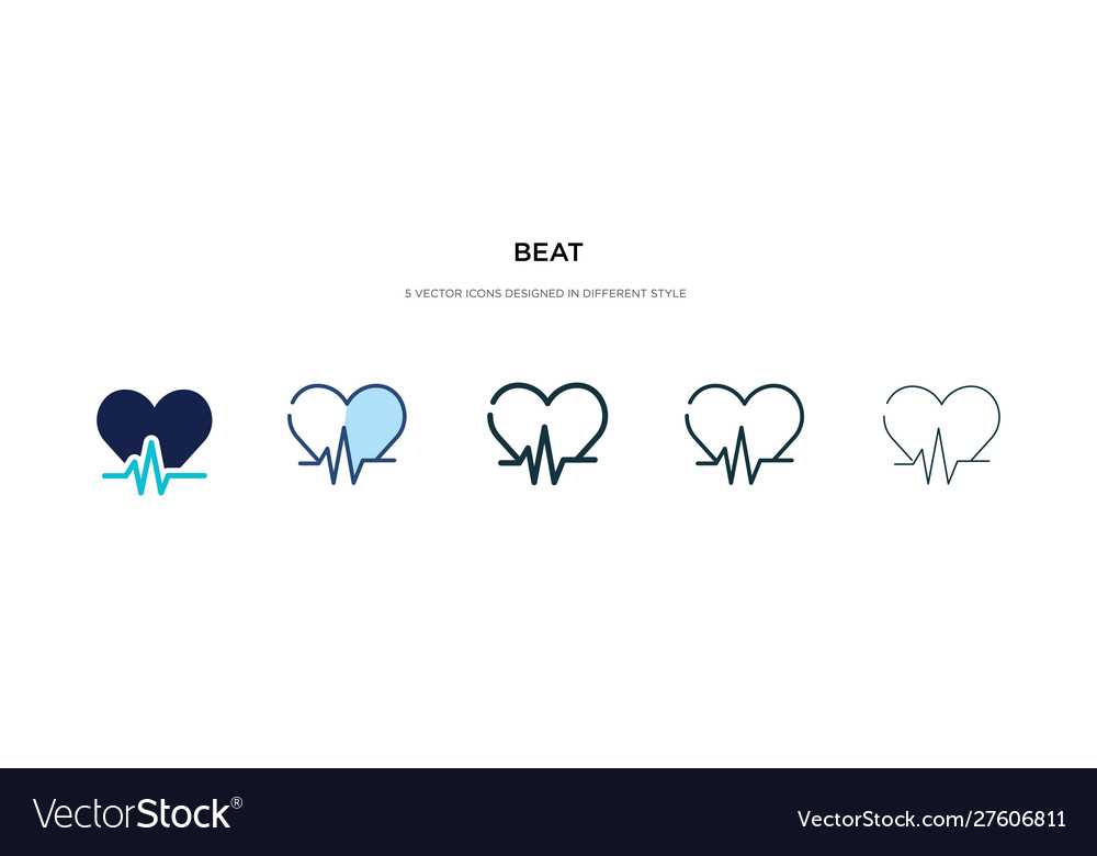 Beat icon in different style two colored