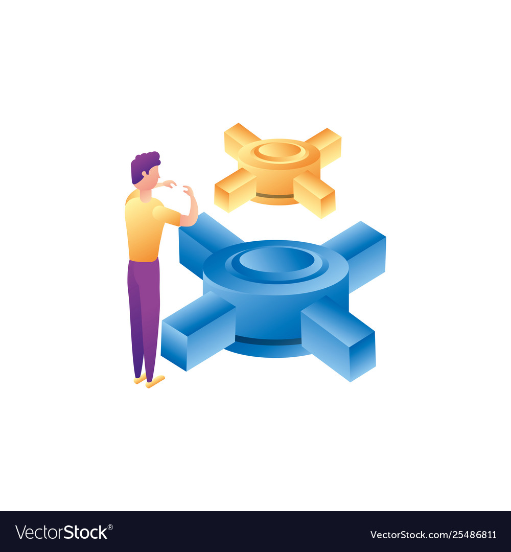 Businessman worker with data center platform