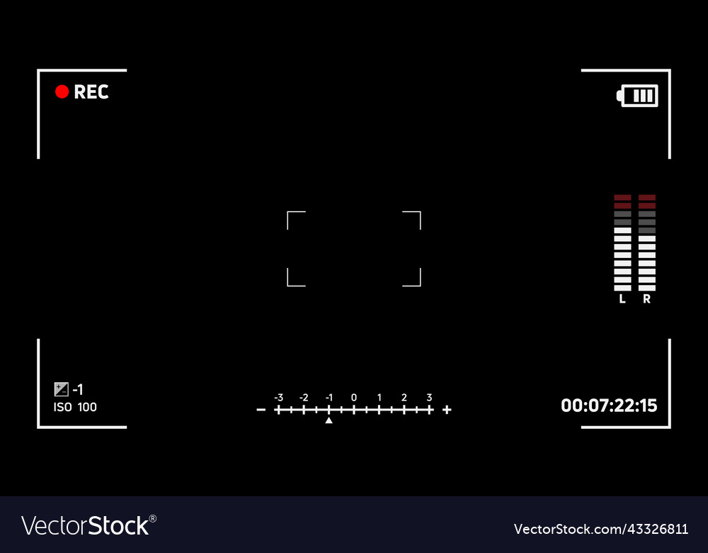 Camera recording screen viewfinder background card Vector Image Camera recording screen viewfinder background card