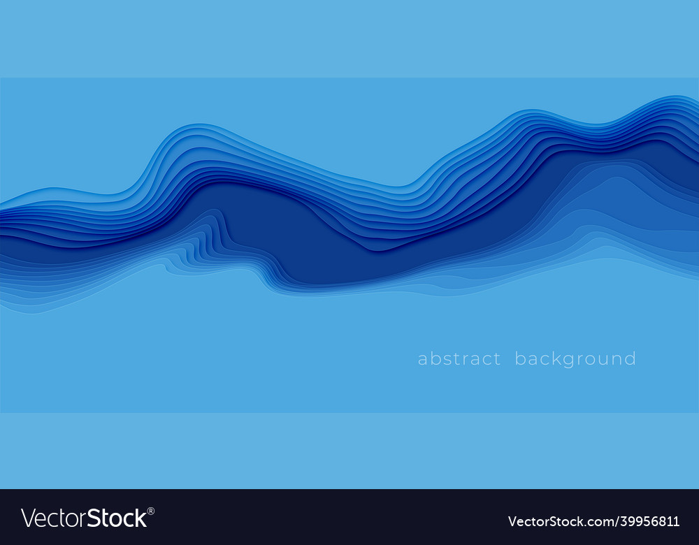 Cut out paper design style blue abstract vector image Cut out paper design style blue abstract
