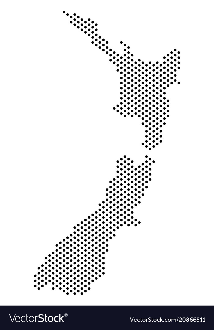 Dotted New Zealand Map Royalty Free Vector Image