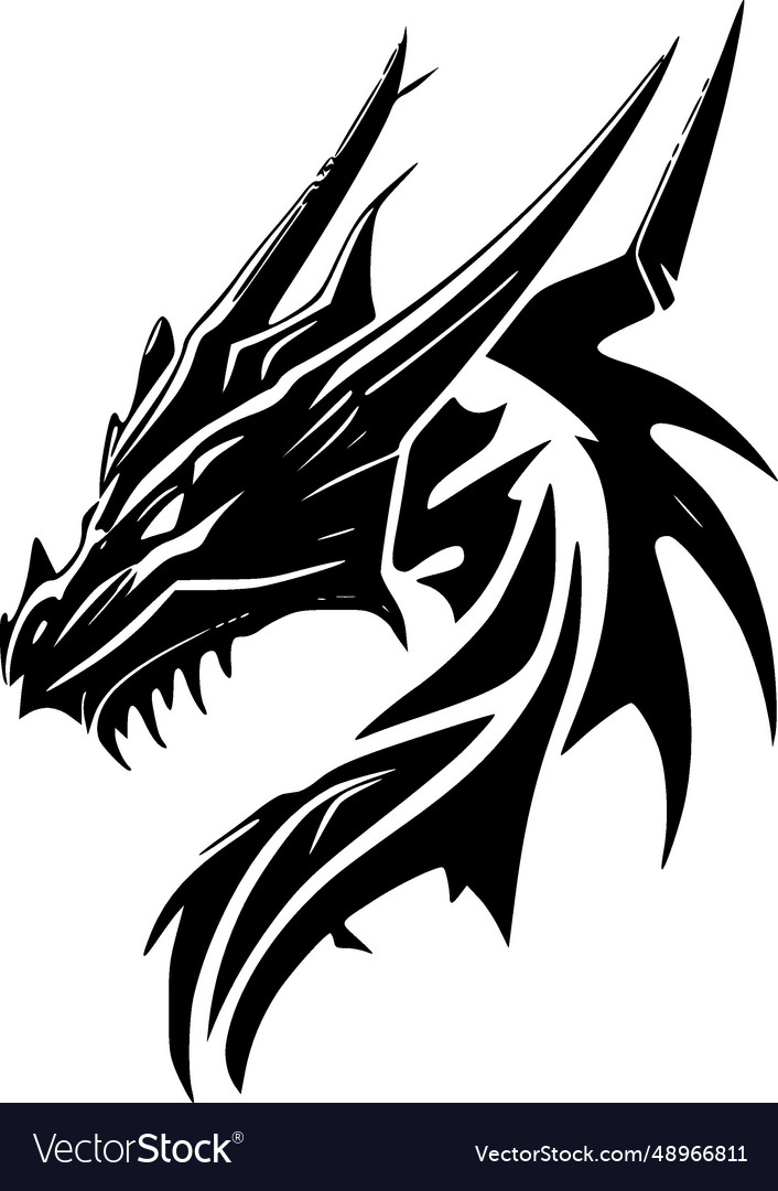 Dragons - minimalist and flat logo Royalty Free Vector Image