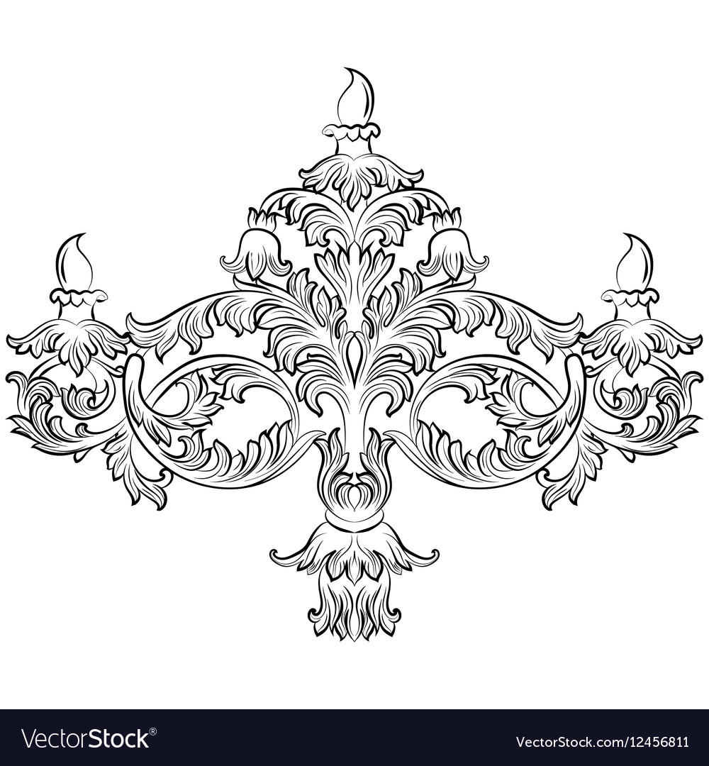 Fabulous rich baroque classic chandelier Vector Image