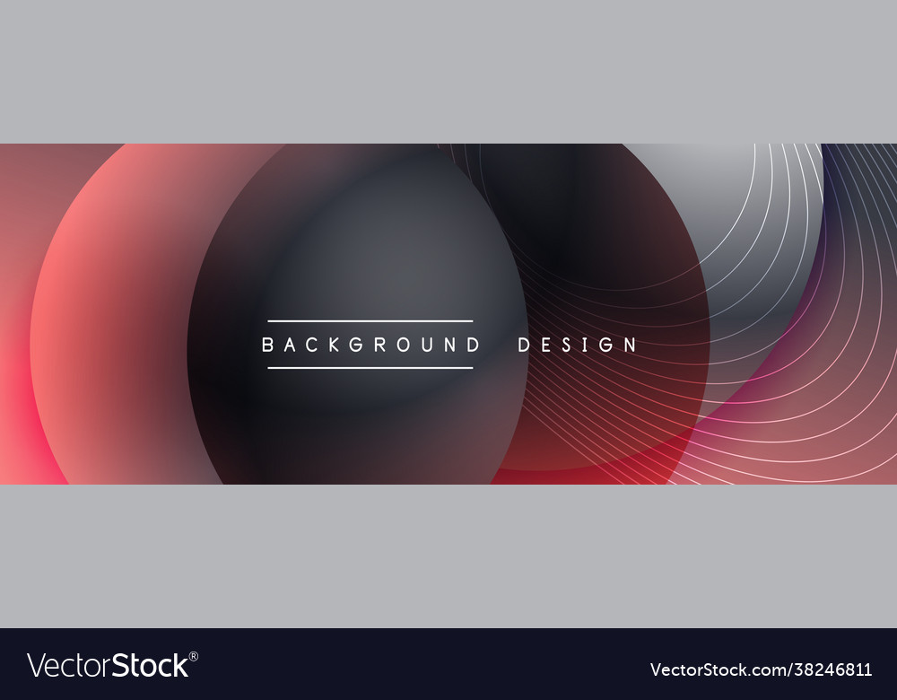 Gradient circles with shadows techno vector image Gradient circles with shadows techno