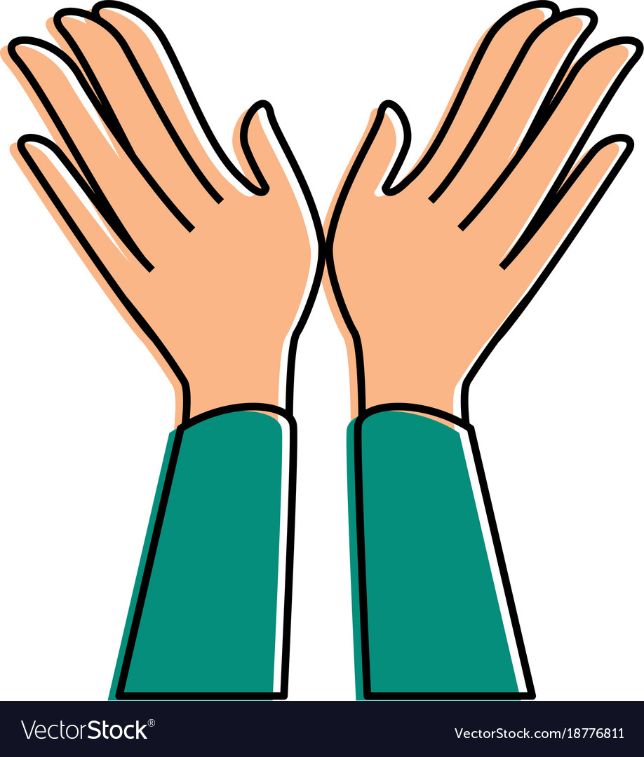 Hands applauding isolated icon