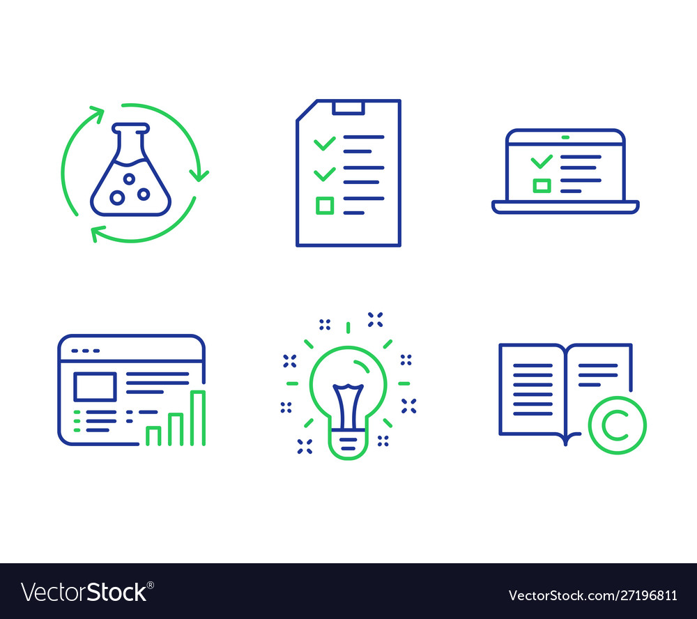 Interview web report and chemistry experiment Vector Image Interview web report and chemistry experiment