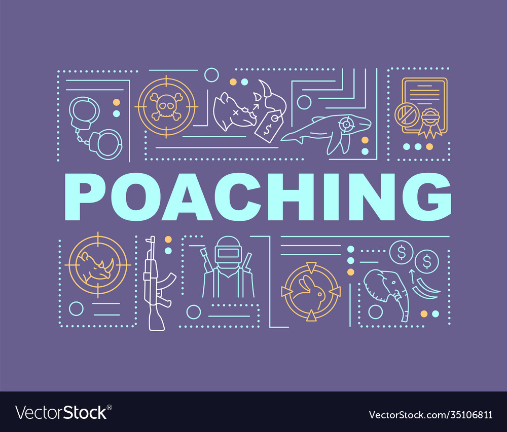 Poaching Word-Konzepte Banner vector image Poaching Word-Konzepte Banner