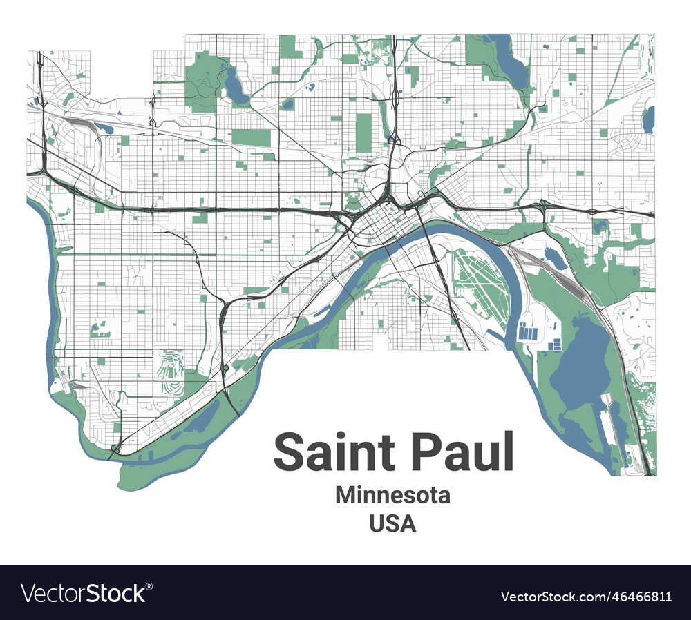 Map of the City of Saint Paul. Capital of the State of Minnesota