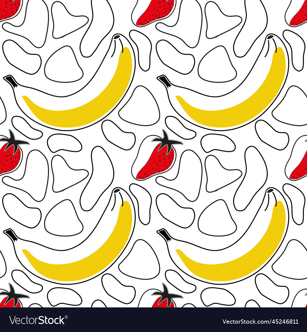 Seamless linear pattern with banana vector image Seamless linear pattern with banana