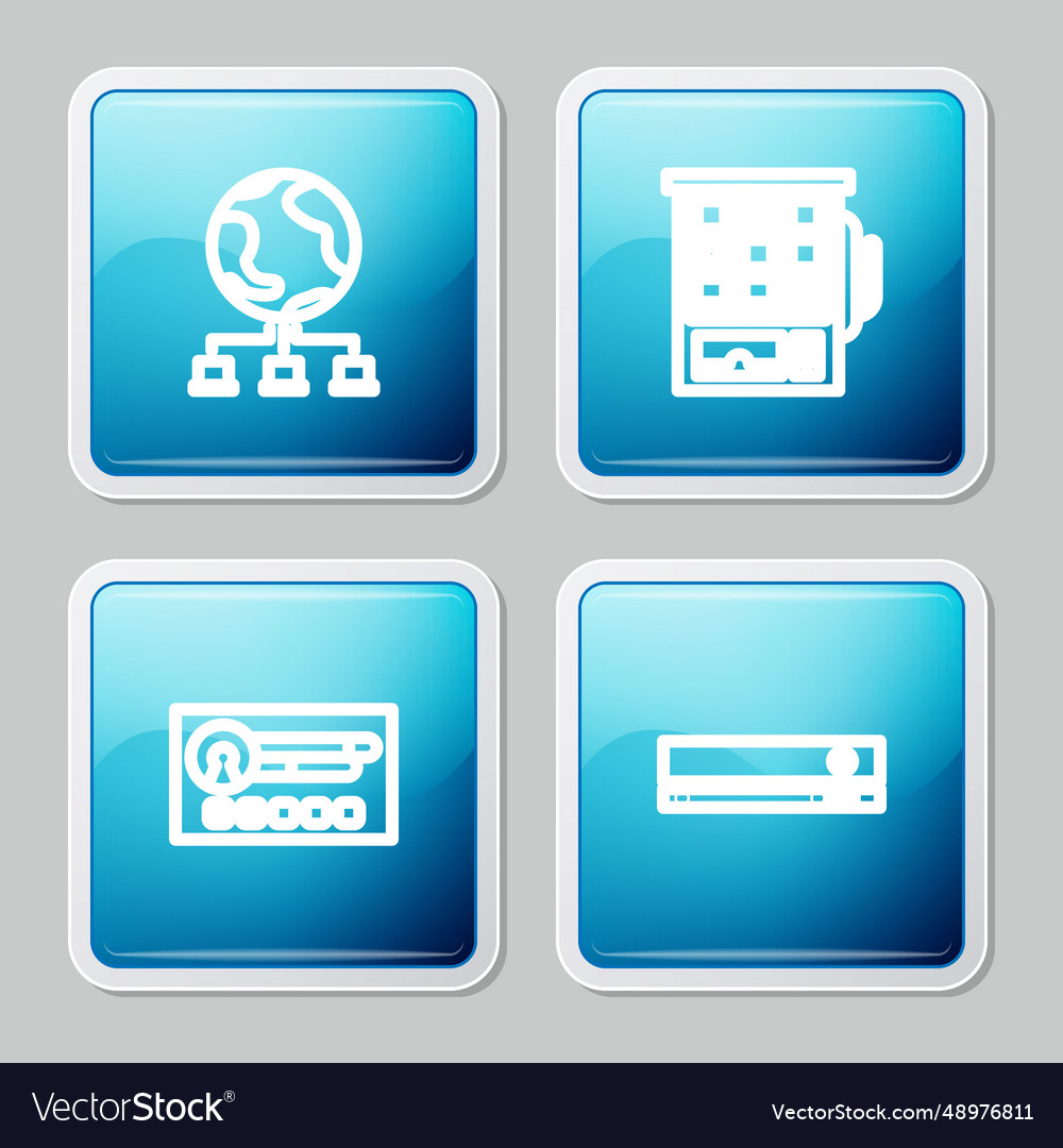 Set line computer network slot machine create Vector Image Set line computer network slot machine create