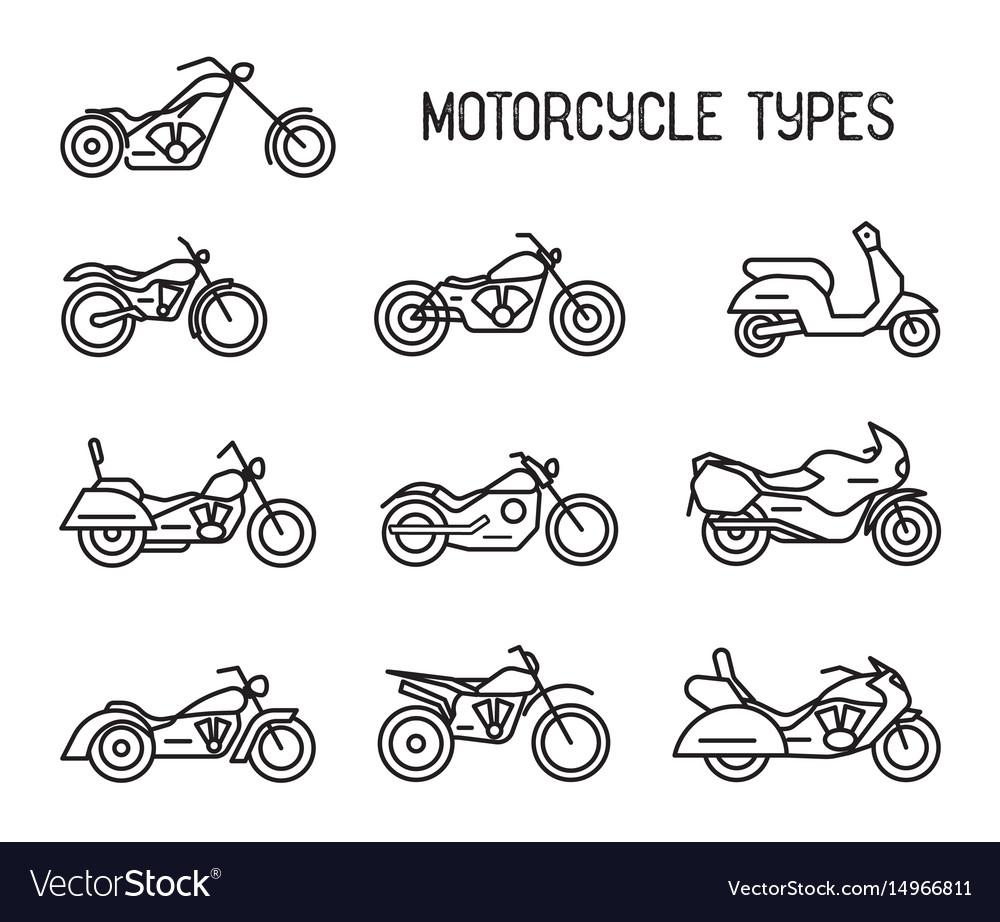 Set of different types mototechnics