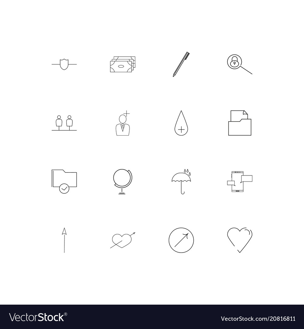 Web linear thin icons set outlined simple