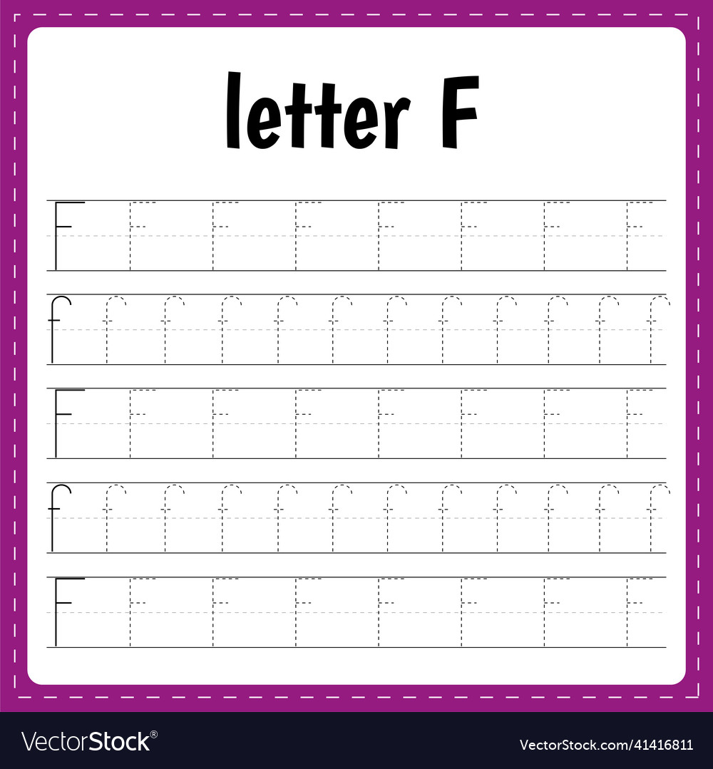 Writing letters tracing page practice sheet Vector Image Writing letters tracing page practice sheet